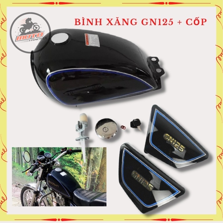 Combo Bình xăng độ và đôi cốp xe GN125, thùng xăng lớn độ xe CLASSIC, dung tích hơn 6 lít, sơn tĩnh điện sẵn