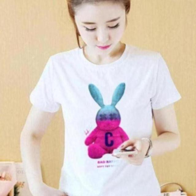 [SIÊU SALE] Áo thun nữ hình gấu 7 màu, thỏ 7 màu, vải cotton mát mịn, cục phong cách, áo thun nam nữ