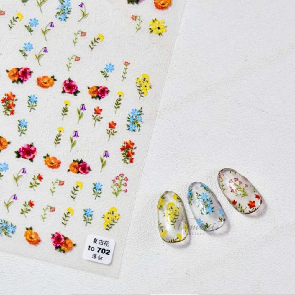 OCEANMAP Miếng Dán Trang Trí Móng Tay 5D Hình Hoa Phong Cách Nhật Bản