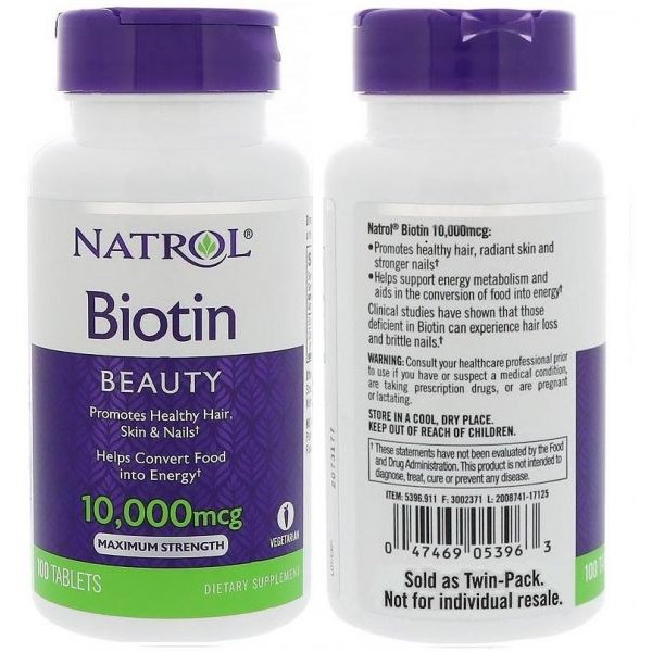 Viên uống mọc tóc, chống rụng tóc Natrol Biotin 10,000mcg Maximum Strength 100 viên