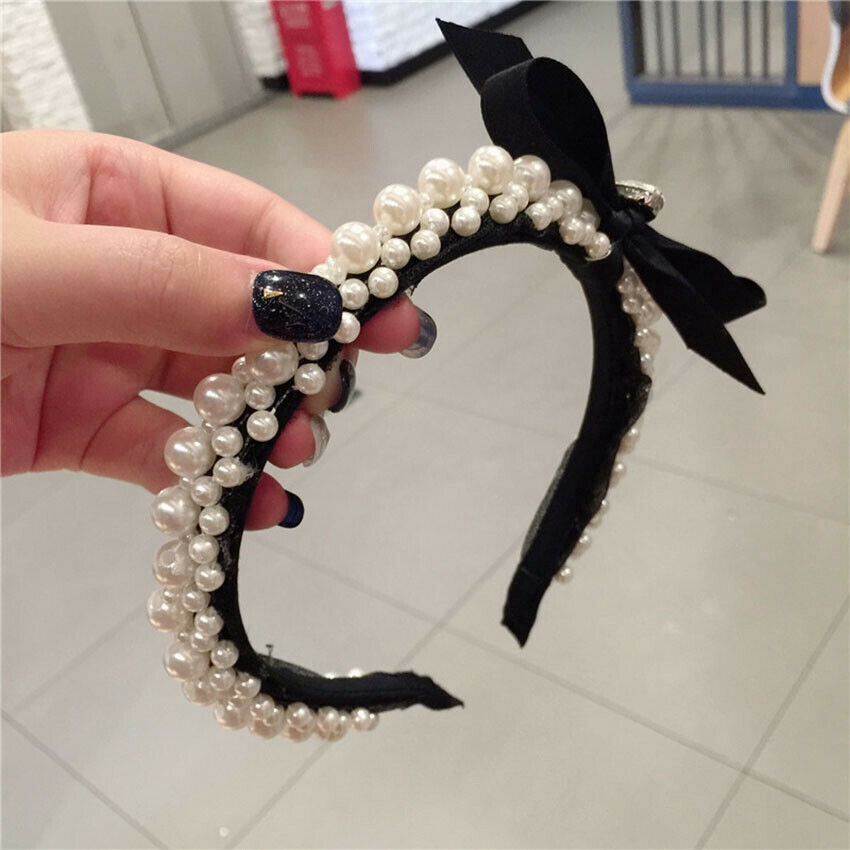 Băng Đô Ren Đính Ngọc Trai Xinh Xắn Cho Nữ