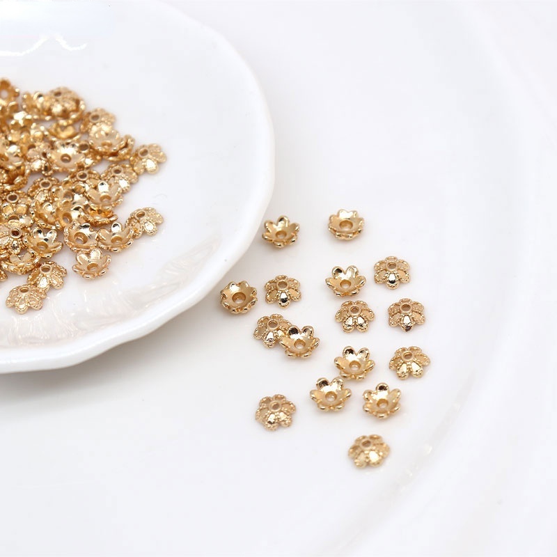 Hạt Xâu Trang Sức Hình Bông Hoa Bằng Đồng 14K 6MM diy