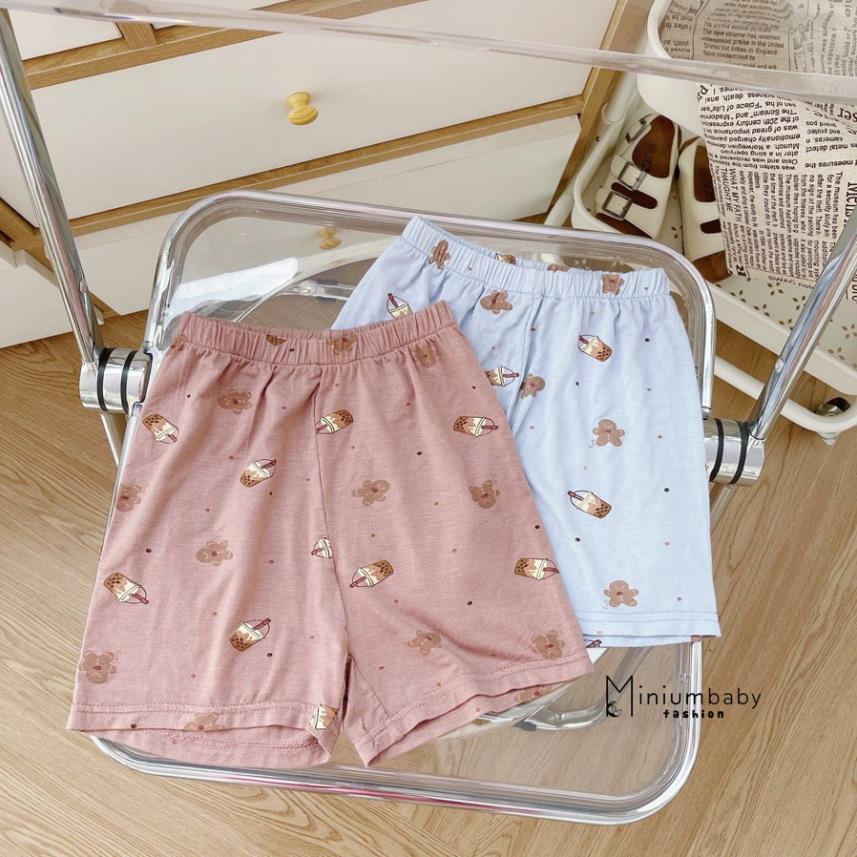 Bộ ba lỗ MiniumBaby cho bé trai, bé gái thêu túi ngực 100% cotton cho bé gái mặc hè thoáng mát, quần áo trẻ em -SB1240
