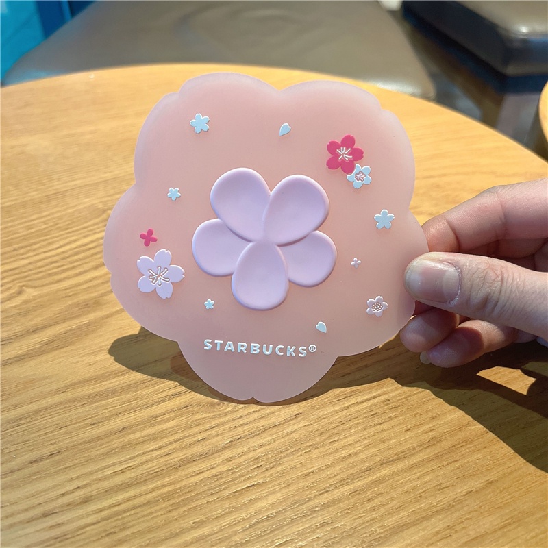 STARBUCKS Miếng Lót Ly Cốc Bằng Silicon Chống Trượt Cách Nhiệt Màu Sắc Ngọt Ngào Họa Tiết Hoạt Hình Dễ Thương