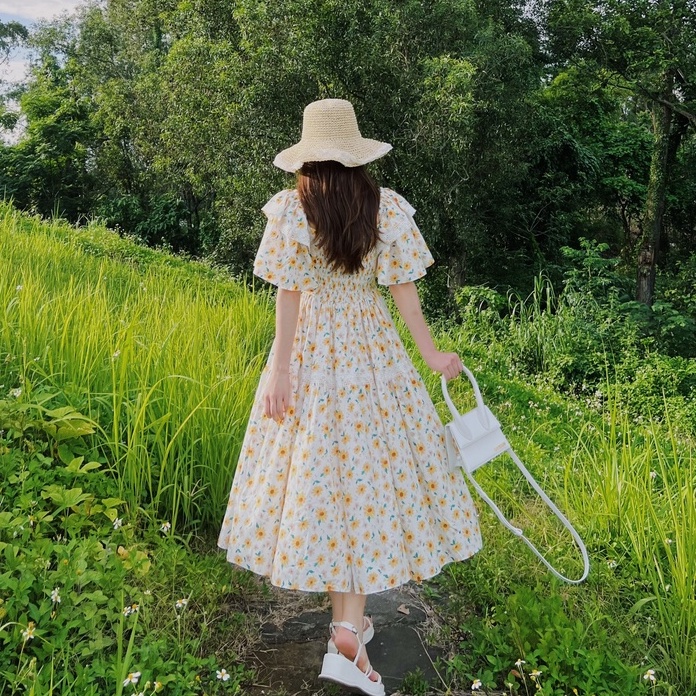 Đầm maxi Gillyflower dáng xòe bồng bềnh công chúa, váy dự tiệc Flower & Dot