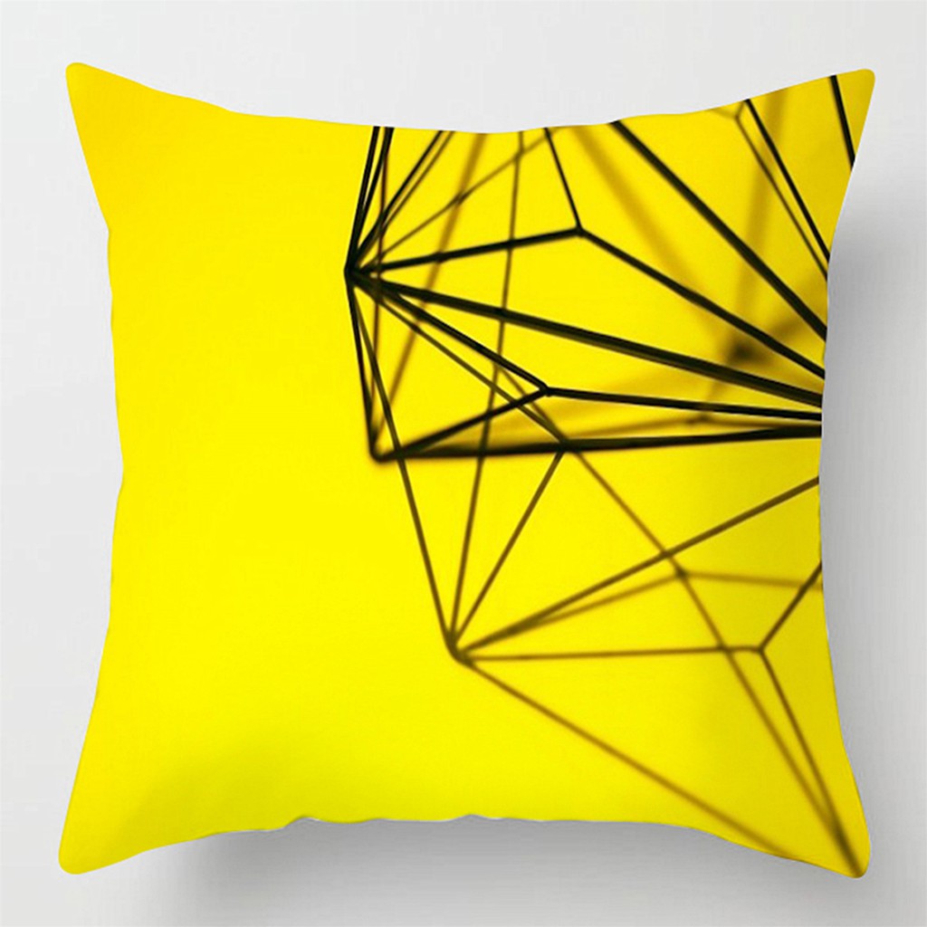 Áo gối in hình trừu tượng màu vàng chất vải mềm mại nhiều kích cỡ 40 / 45 / 50 / 60cm