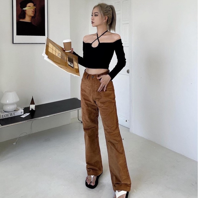 Áo Thun Kiểu Tay Dài Thắt Nơ Cổ Ulzzang A108