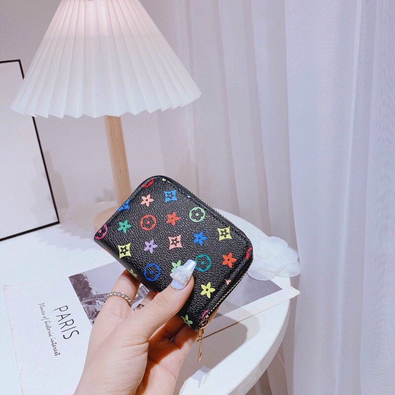 Ví nữ ngắn mini cầm tay da PU, nhỏ gọn bỏ vừa túi xách