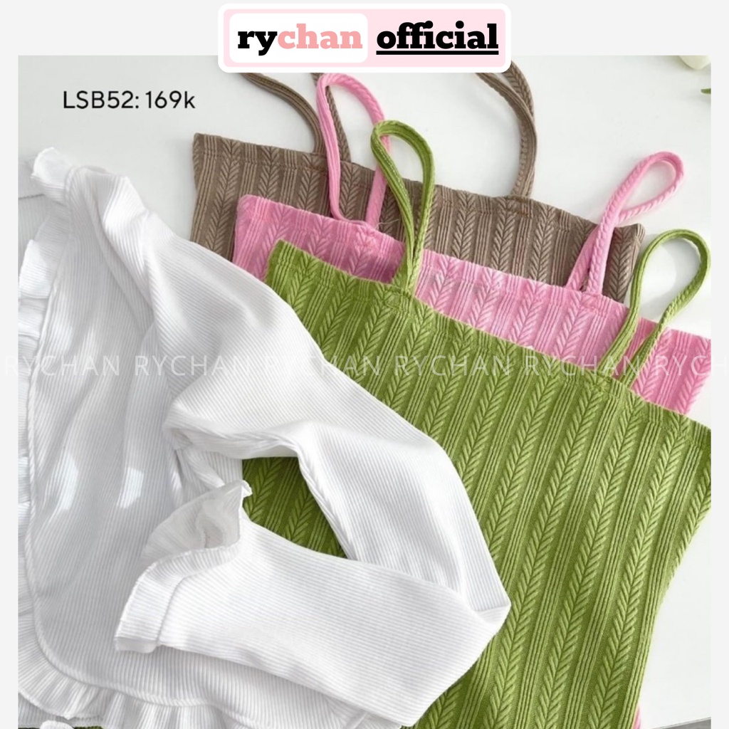 Đầm Ôm Body Nữ Len Gân Đi Biển Hai Dây Quyến Rũ Sang Chảnh [ẢNH THẬT CUỐI] – MOI016
