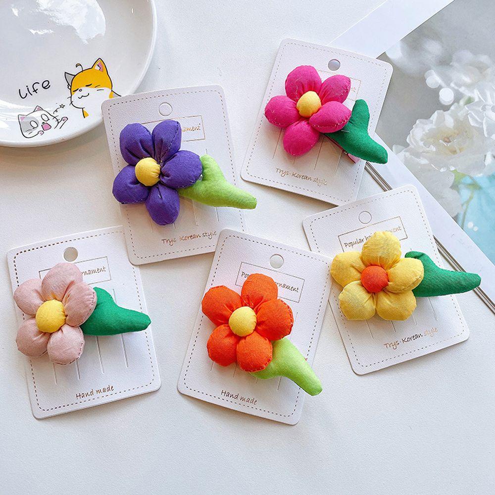 Kẹp Tóc Chất Liệu Cotton Màu Sắc Ngọt Ngào Dễ Thương Cho Bé Gái