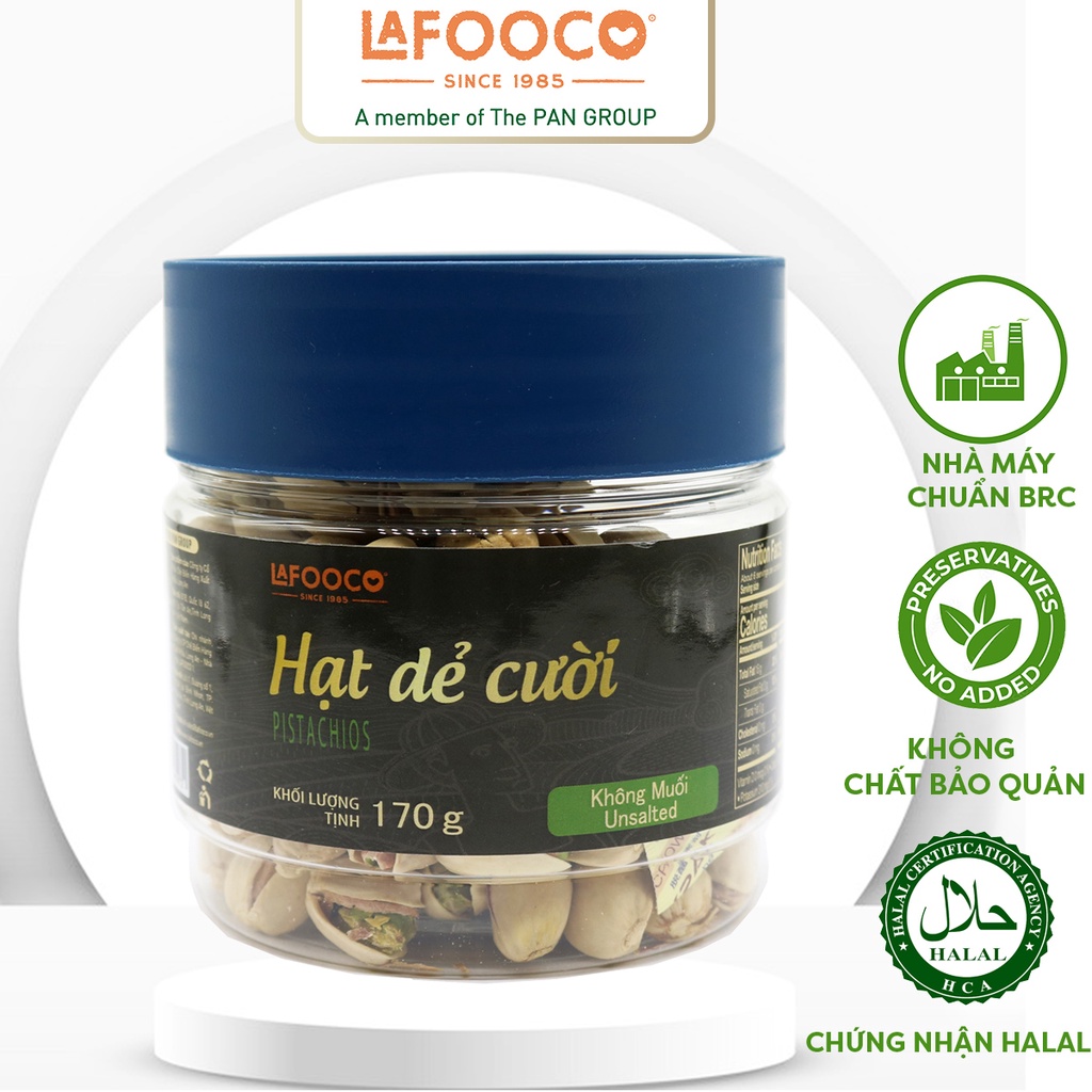 LAFOOCO Hạt dẻ cười Mỹ sấy không muối 170g