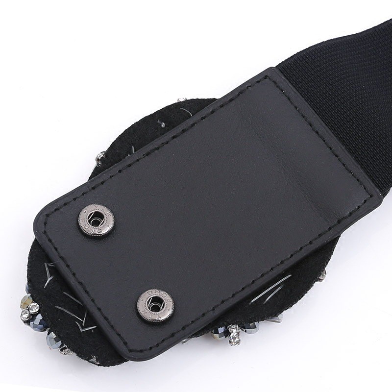 Thắt lưng bản rộng co giãn đính đá nhiều màu sang trọng cho nữ