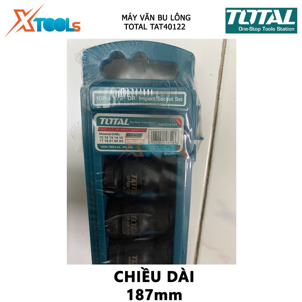 Máy vặn bu lông TOTAL TAT40122 súng siết bu lông dùng hơi 12.5 mm (1/2&quot;) , Tốc độ không tải 7000v/p, 610Nm (450ft), 1/4&quot;