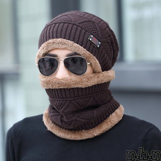 Combo khăn len ống và mũ len dành cho nam giới
