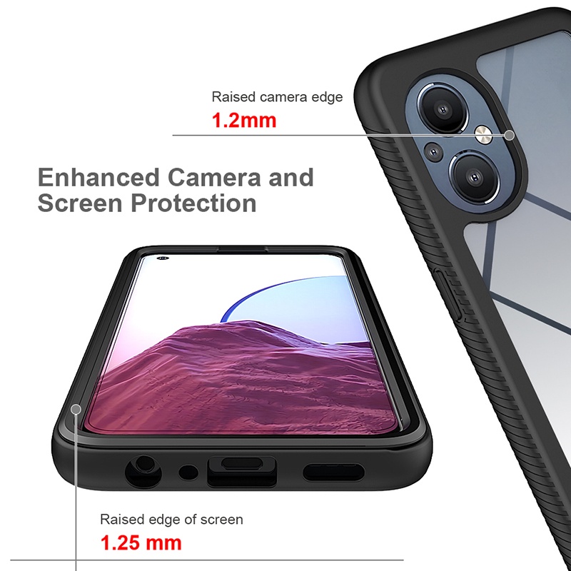 Ốp Điện Thoại Trong Suốt Bảo Vệ Toàn Diện 360 Độ 3 Trong 1 Cho Oppo Reno7 Z 5G / Reno 7Z