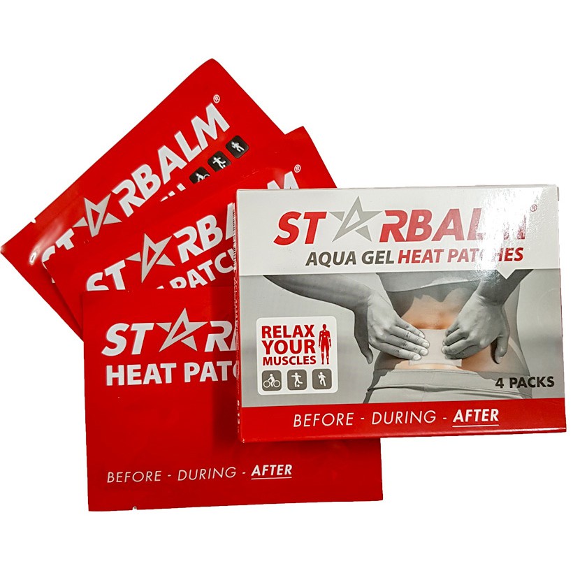 Miếng Dán Nhiệt thể thao Starbalm Aqua Gel Heat Patches "Hộp 4 miếng"