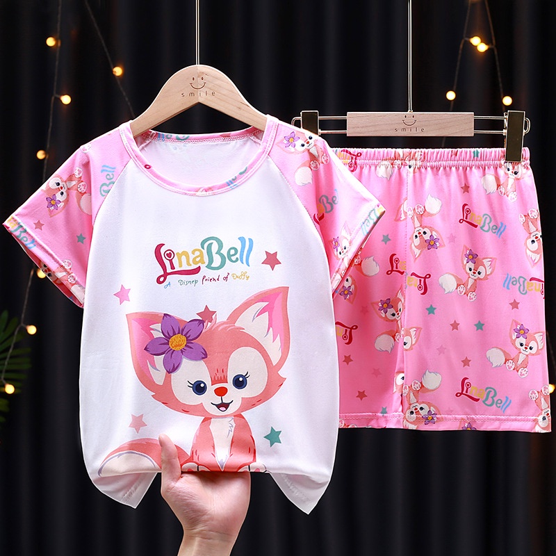 Bộ Đồ Ngủ Ngắn Tay Họa Tiết Hoạt Hình Thời Trang Mùa Hè Cho Trẻ Em