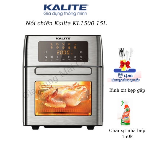 Nồi chiên không dầu Kalite KL1500 dung tích 15L lọc dầu mỡ 95% công suất 1700W bảo hành chính hãng 24 tháng