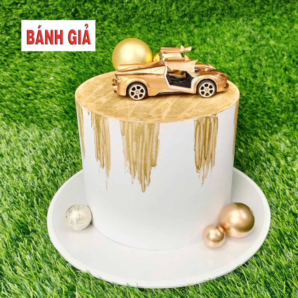 Mô hình bánh sinh nhật giả, bánh kem chụp hình, bánh kem trưng bày, mẫu siêu xe