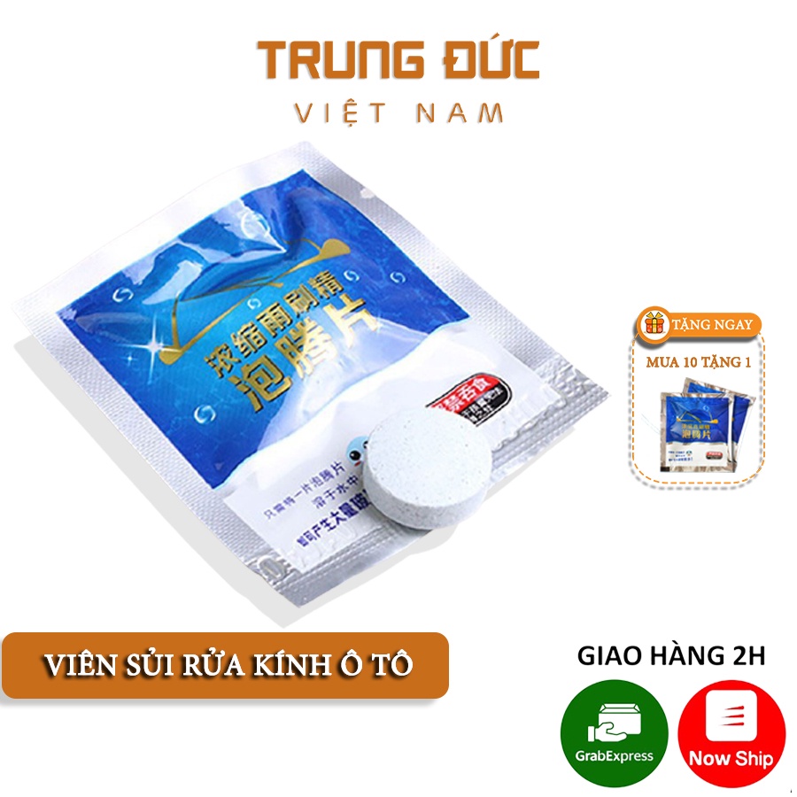 Viên sủi rửa kính ô tô TRUNGDUCVN tẩy sạch kính, tạo hiệu ứng lá sen, có thể sử dụng rửa kính nhà