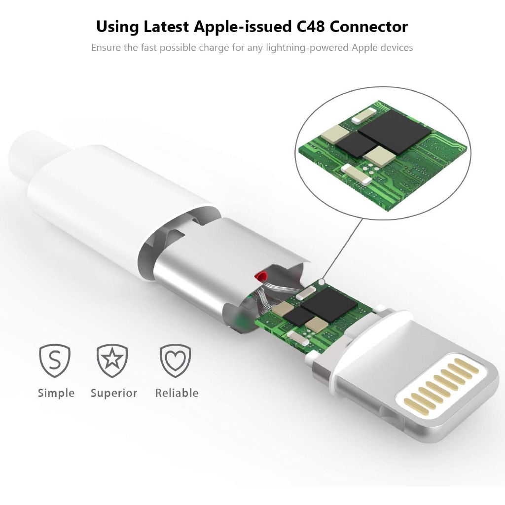 Cáp sạc lightning cho iPhone 11 / X / 8 / 7 / 6S / 6 / Plus / 5S / 5C / SE / iPad Pro / Air / Mini