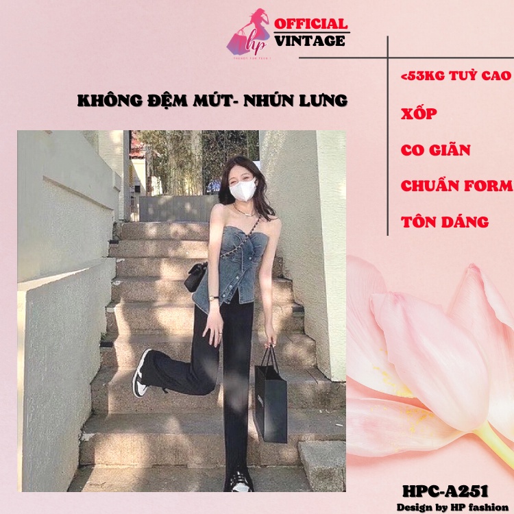 Áo ống jean cúp ngực, áo kiểu quây xẻ body nhún lưng kiểu hàn quốc tôn dáng mã A251