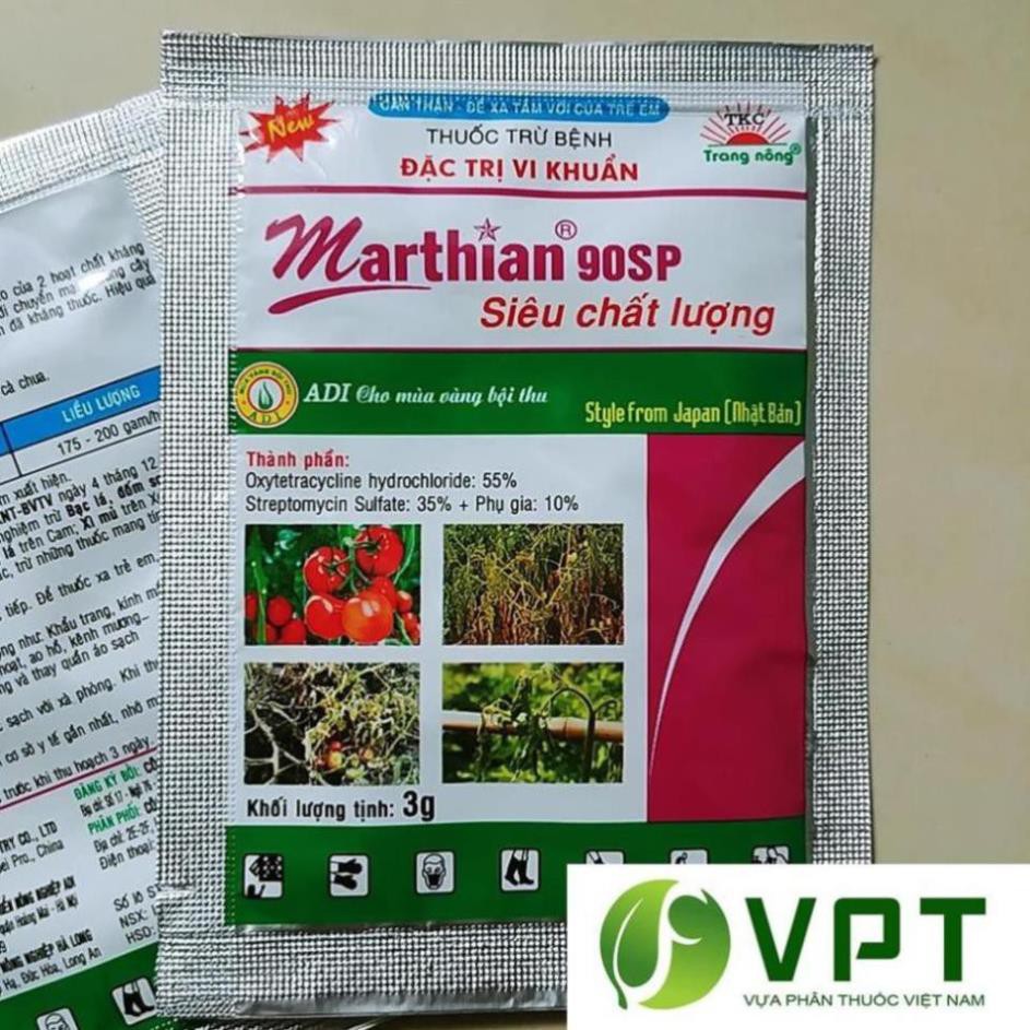 {gói 3g}Thuốc Marthian 90SP ĐẶC TRỊ thối nhũn CỰC MẠNH - trị vi khuẩn hại cây trồng
