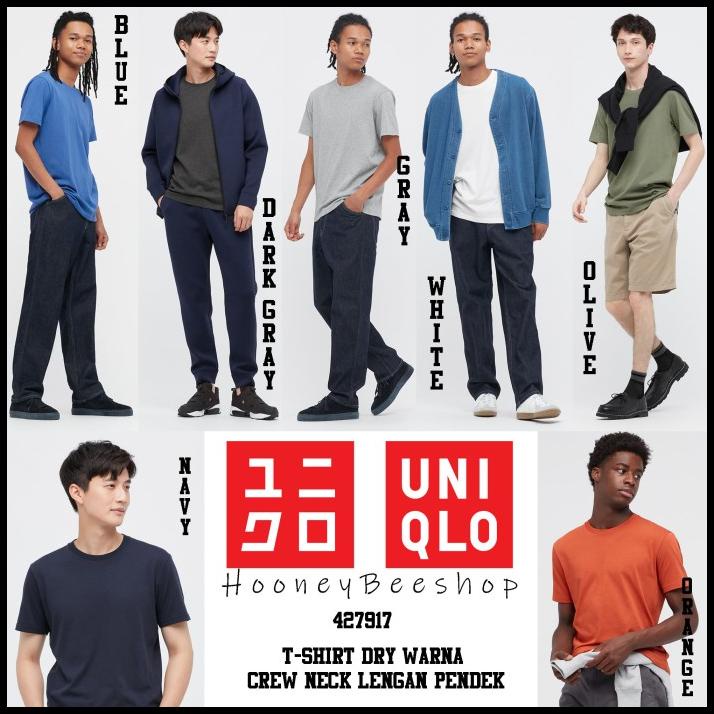 UNIQLO Áo Thun Trơn Cổ Tròn Thiết Kế Trẻ Trung Hợp Thời Trang Cho Nam