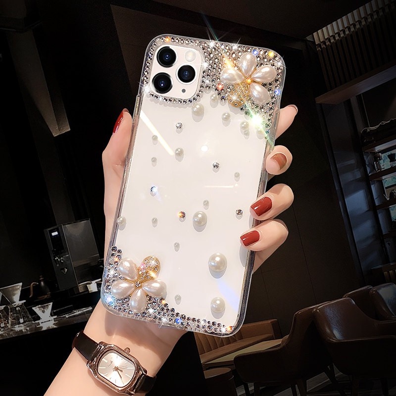 Ốp Điện Thoại Đính Đá Lấp Lánh Sang Trọng Cho IPhone 11 12 13 Pro Max IP 14 Pro Max IPhone X XR XS Max