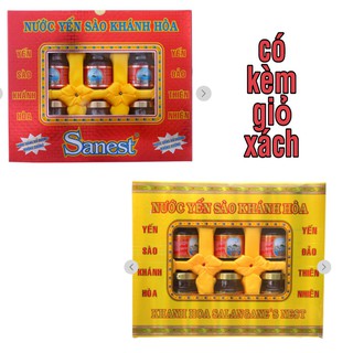 Nước Yến Sào Khánh Hòa Sanest - Có Đường,Không đường (Hộp 6 Lọ X 70ml/Lọ)
