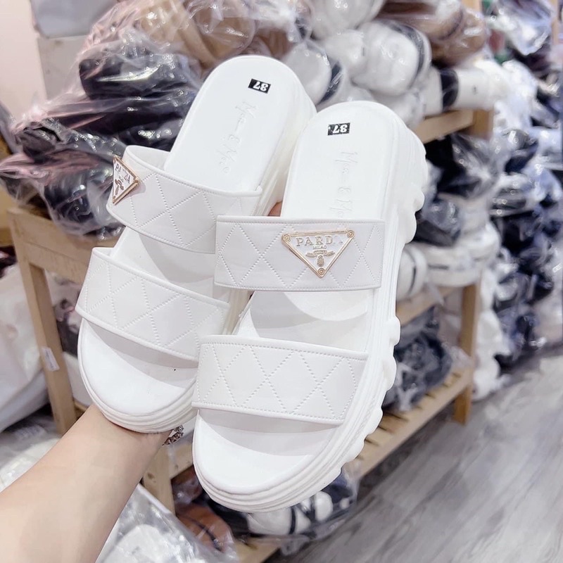 Dép bánh mì nữ prada nâng đế 3p siêu nhẹ đẹp rẻ thời trang