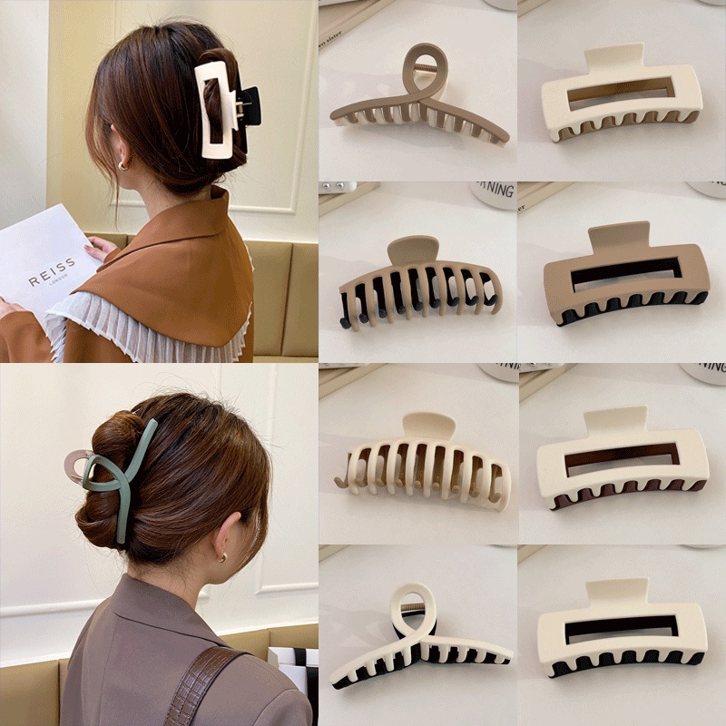 Kẹp tóc acrylic hai màu cỡ lớn thời trang Hàn Quốc