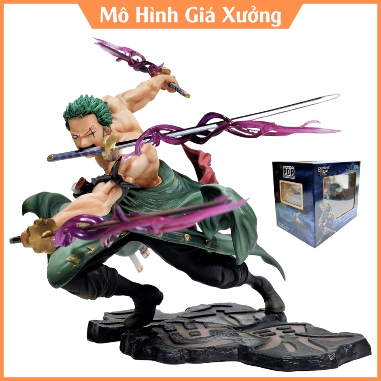 Mô hình One Piece Zoro 3000 thế giới có 2 đầu 3 vòng hắc kiếm  cao 21cm nặng 800gram bản cao cấp , figure mô hình anmie