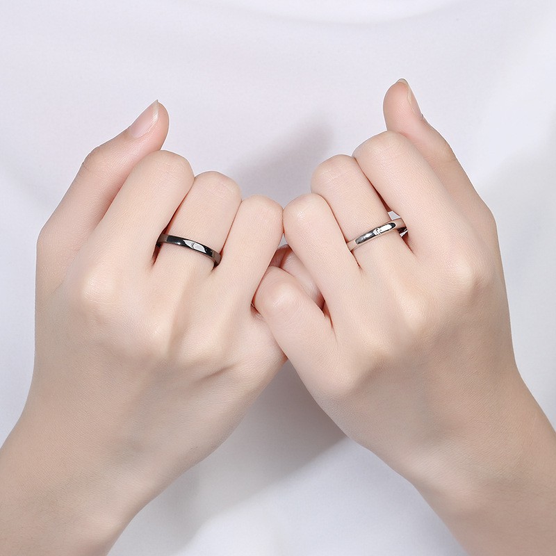 10 designs S925 Silver Couple Ring 2PCS Set of rings Girls' Accessories Simple Korean Style Diamond Jewelry Ring Deer Open Adjustable Wedding Ring cincin