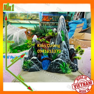 Mô hình núi - hòn non bộ - trang trí bể cá