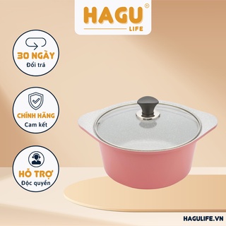Nồi đúc ceramic vân đá đáy từ chống dính 20cm Green Cook GCS02