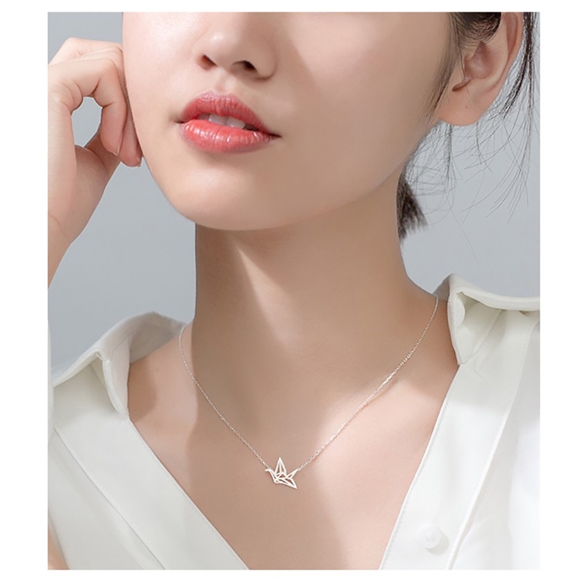 Dây Chuyền Con Hạc Cá Tính Bằng Bạc Thật S925 Cao Cấp - DB2479 - Bảo Ngọc Jewelry
