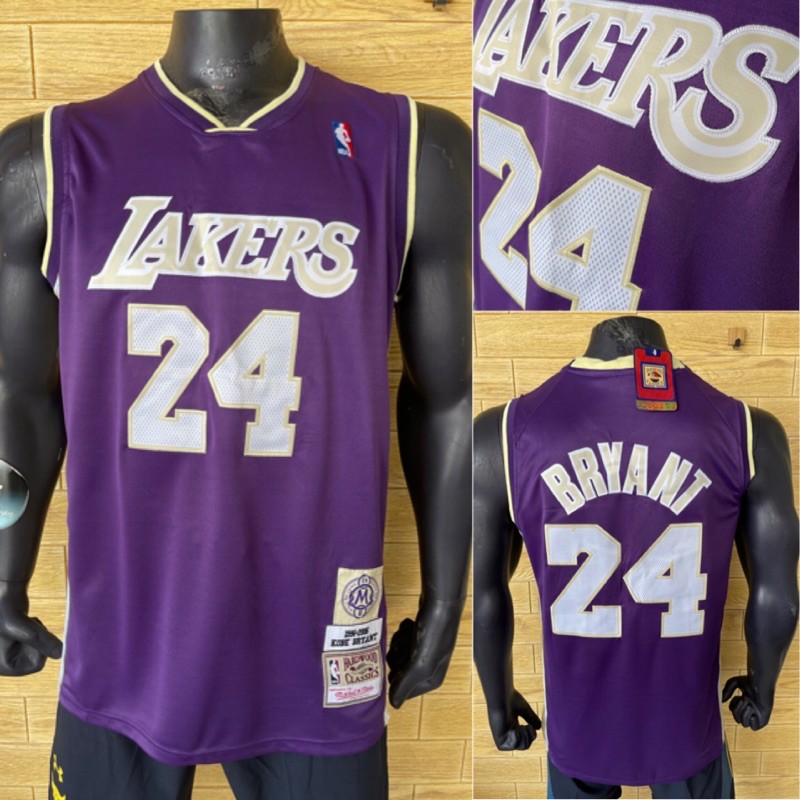 Áo Bóng Rổ Nba Jersey Classics Mitchell&Ness of Fame Los Angeles Lakers Purple Bryant 24