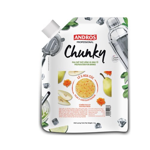 Mứt Andros Chunky Lê &amp; Hoa Cúc (Pear &amp;Chrysanthemun) 1Kg