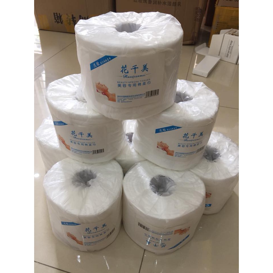 Cuộn giấy rửa mặt tẩy trang dùng trong spa , phun xăm