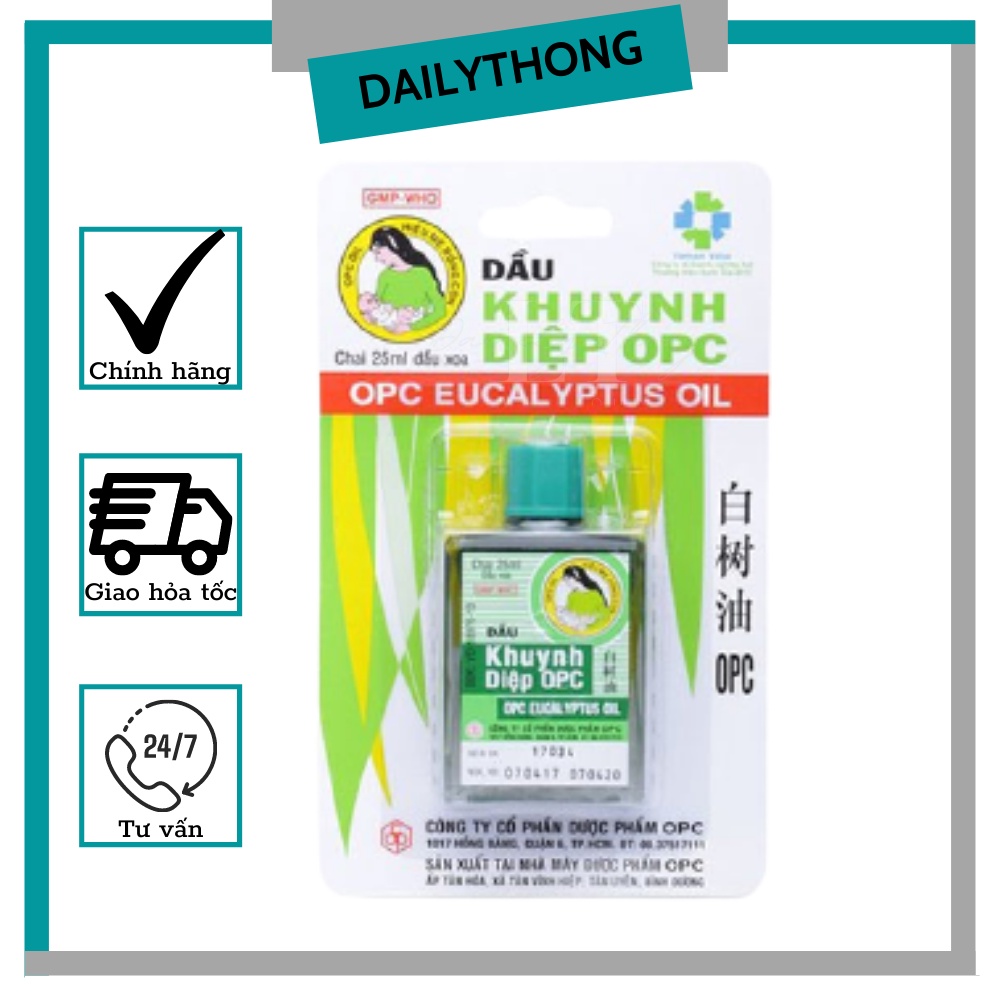 Dầu khuynh diệp mẹ bồng con OPC Eucalyptus Oil 25ml / dầu khuynh diệp cho bé