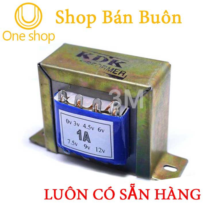 Biến Áp 1A Nhiều Đầu Ra 0V-3V-4,5V-6V-7,5V-9V-12V