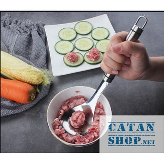 Muỗng, thìa, dụng cụ làm thịt viên, bò viên bằng thép không gỉ siêu tiện dụng, tiết kiệm thời gian GD266-MuongThitVien