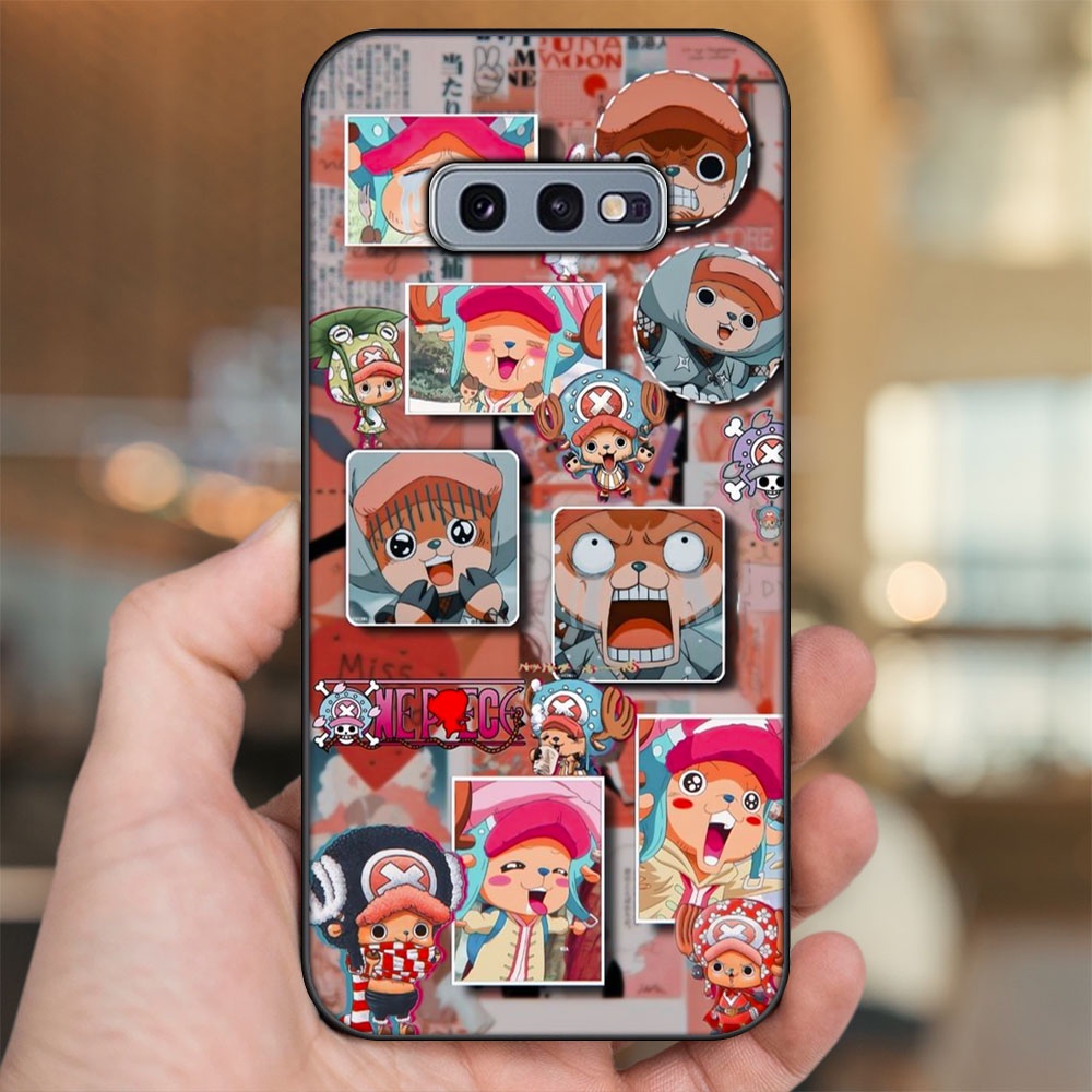Ốp lưng Samsung S10e viền đen in hình Chopper One Piece Đảo Hải Tặc