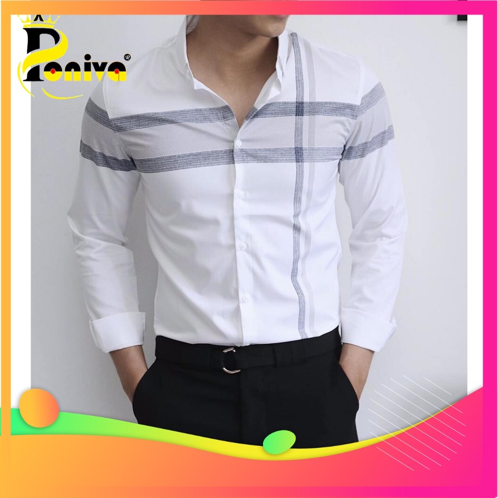 Áo sơ mi nam dài tay kẻ hai sọc | BigBuy360 - bigbuy360.vn