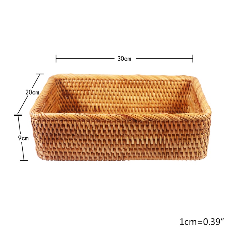 Khay đan mây hình chữ nhật đựng thức ăn tiện dụng khi đi dã ngoại