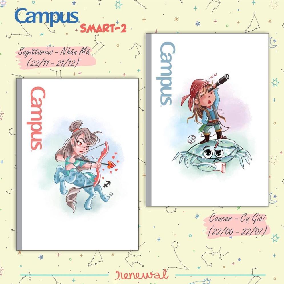Vở CAMPUS kẻ ngang 80, 120, 200 tr SMART, vở 12 cung hoàng đạo - Soleil Home