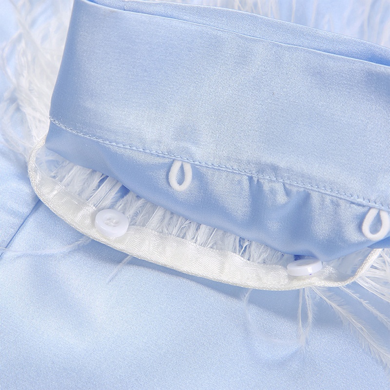 Bộ Đồ Ngủ Hai Mảnh Tay Dài In Hình Lông Vũ Dành Cho Nữ