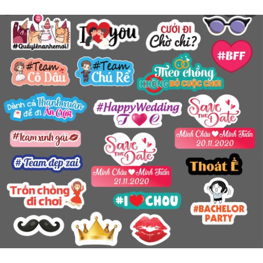 HASHTAG] Hastag cầm tay, biển tên cầm tay trang trí sinh nhật, ngày đám cưới, khai trương thiết kế t