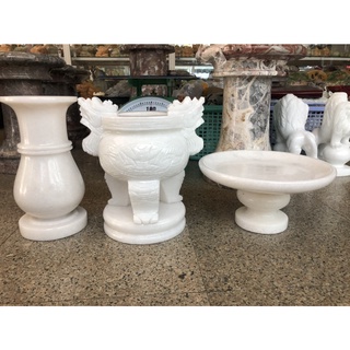 Bộ đồ thờ cúng đá trắng size 30cm